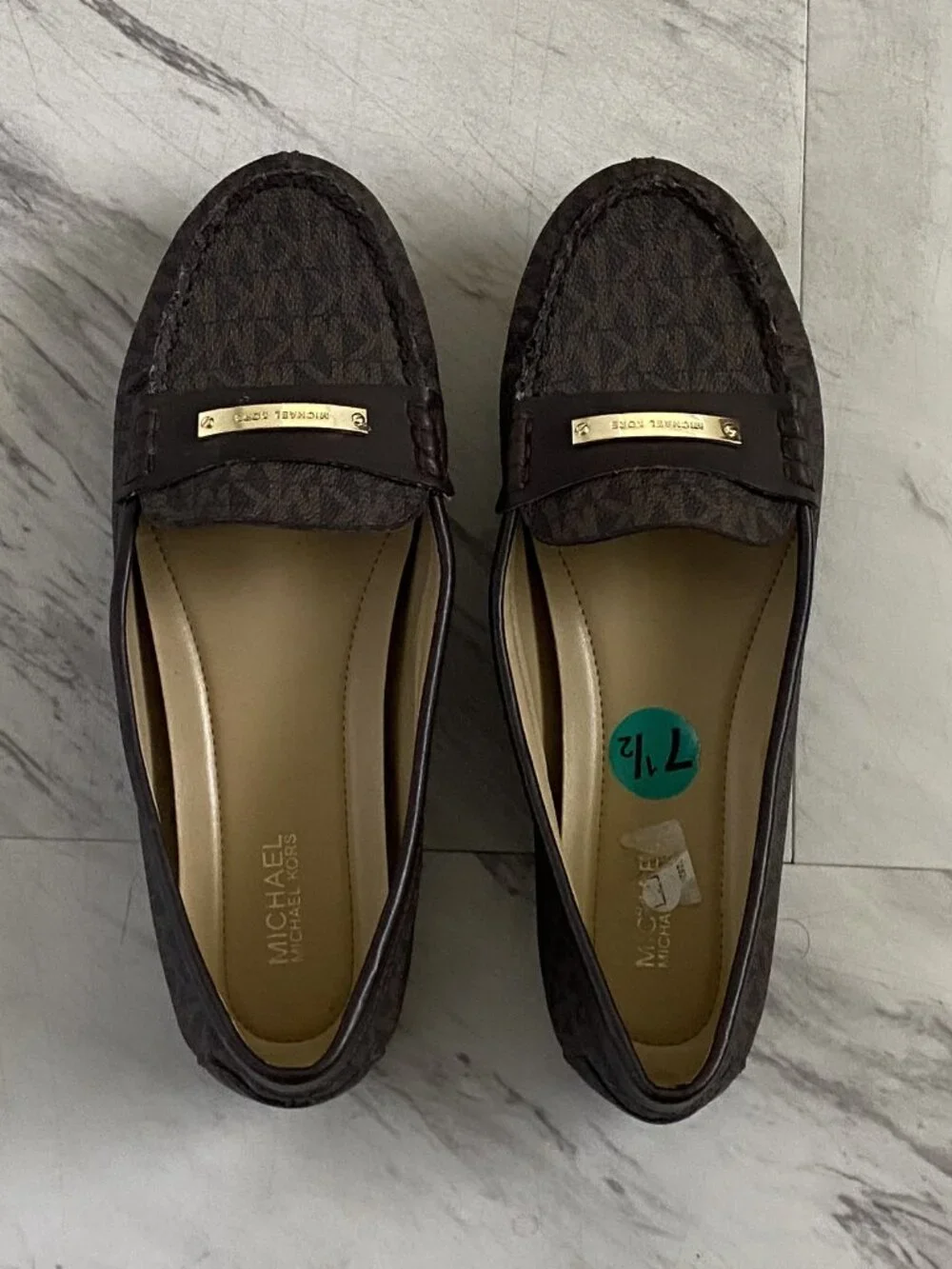 Michael Kors Signature Logo Slip-On Loafers – Brown – Women's Size 7.5